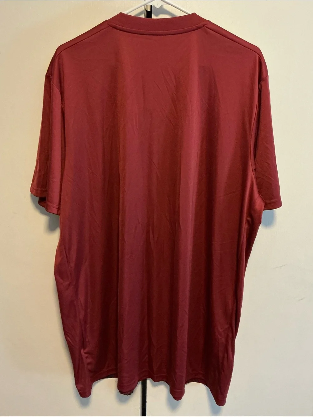 adidas Men's Maroon and Navy Soccer Jersey with Yellow Accents